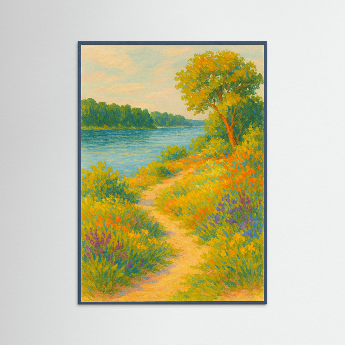 Teal Wood Lush Pastoral Vista