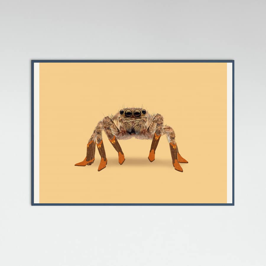 Teal Wood Lydia the Leggiest Cowgirl Spider Poster