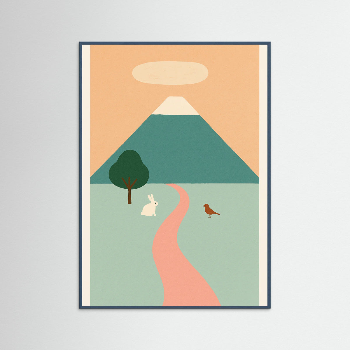 Teal Wood Majestic Fuji Sketch