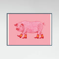 Teal Wood Marjorie the Cowgirl Pig Poster