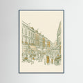 Teal Wood Matchstick Cityscape