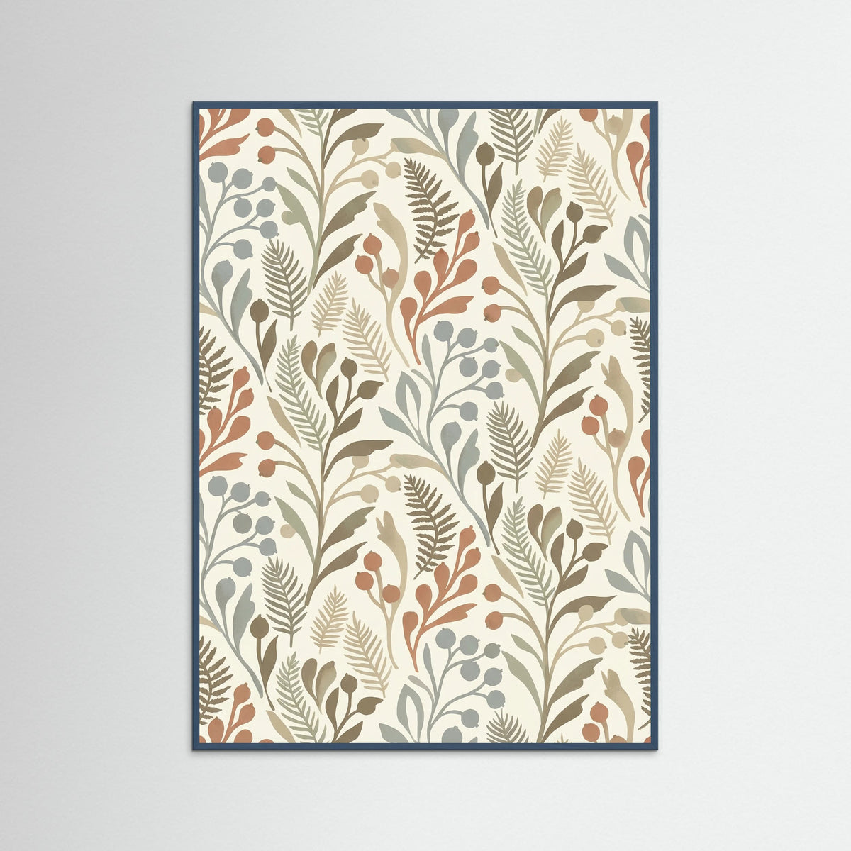 Teal Wood Meadow Bloom Motif