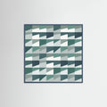 Teal Wood Mid Century Grid Pattern Seven Poster