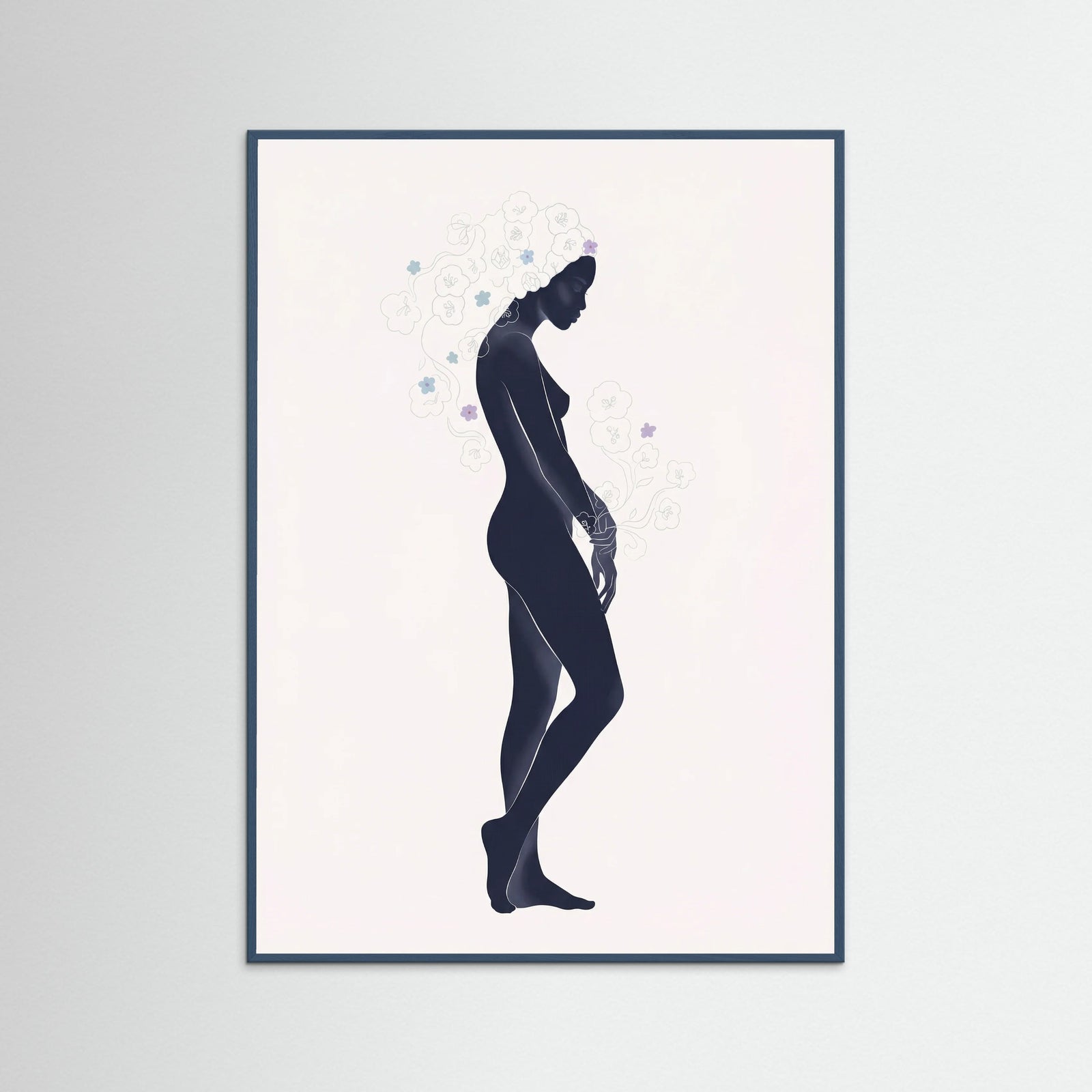 Teal Wood Midnight Bloom