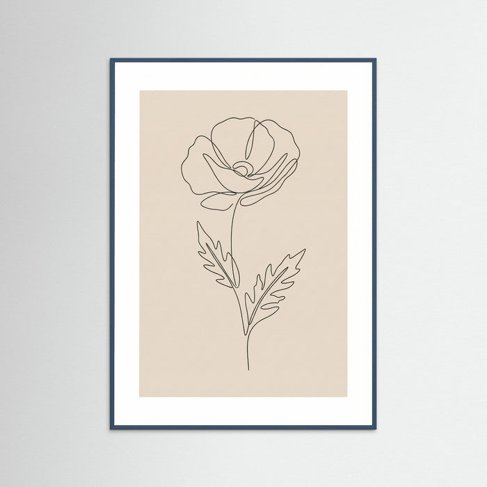 Teal Wood Minimal Rose Bloom