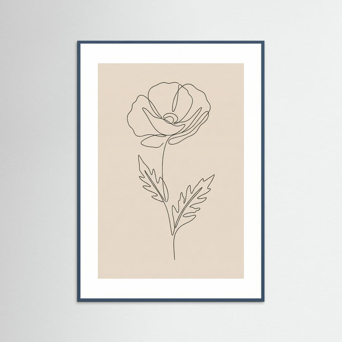 Teal Wood Minimal Rose Bloom