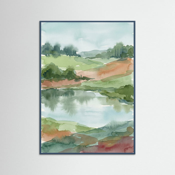 Teal Wood Misty Coastal Abstraction