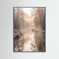 Teal Wood Misty Dawn Reflection
