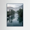 Teal Wood Misty Reflection