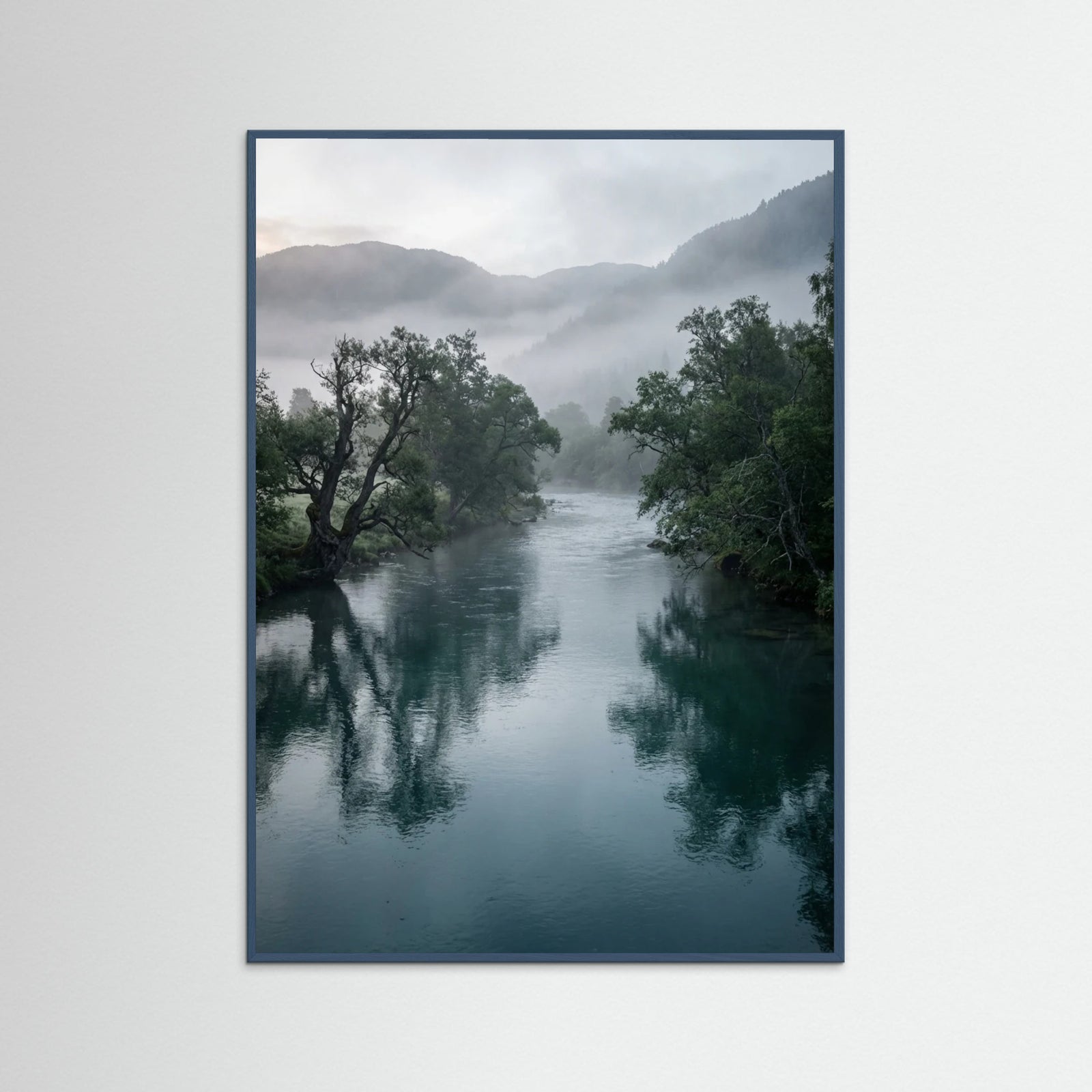 Teal Wood Misty Reflection
