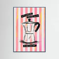 Mocca Coffee on Stripes - Hug in a Cup Poster – poster and art print