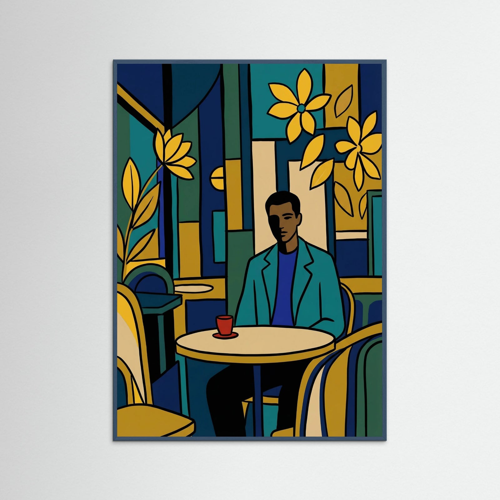 Teal Wood Modern Gallery Portrait