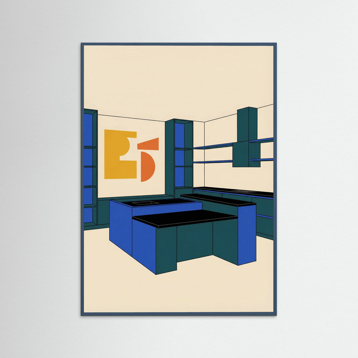 Teal Wood Modern Interior Study