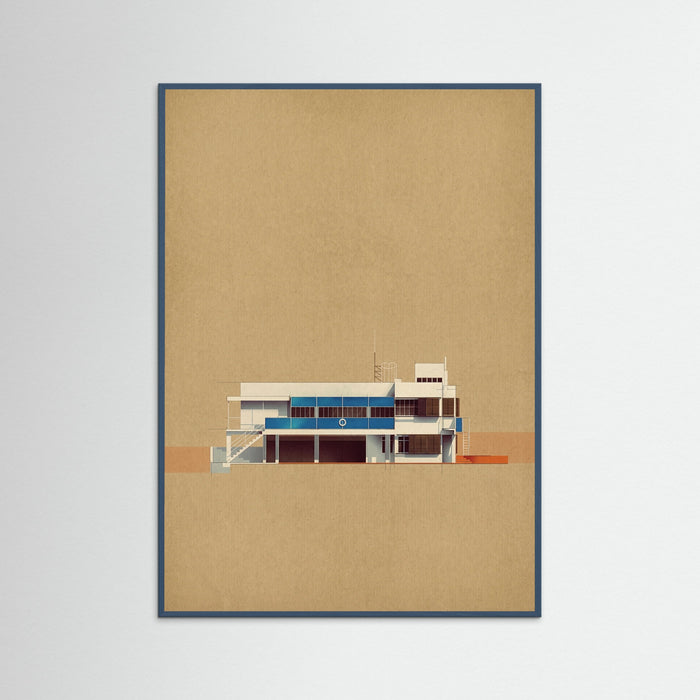 Teal Wood Modernist Section View