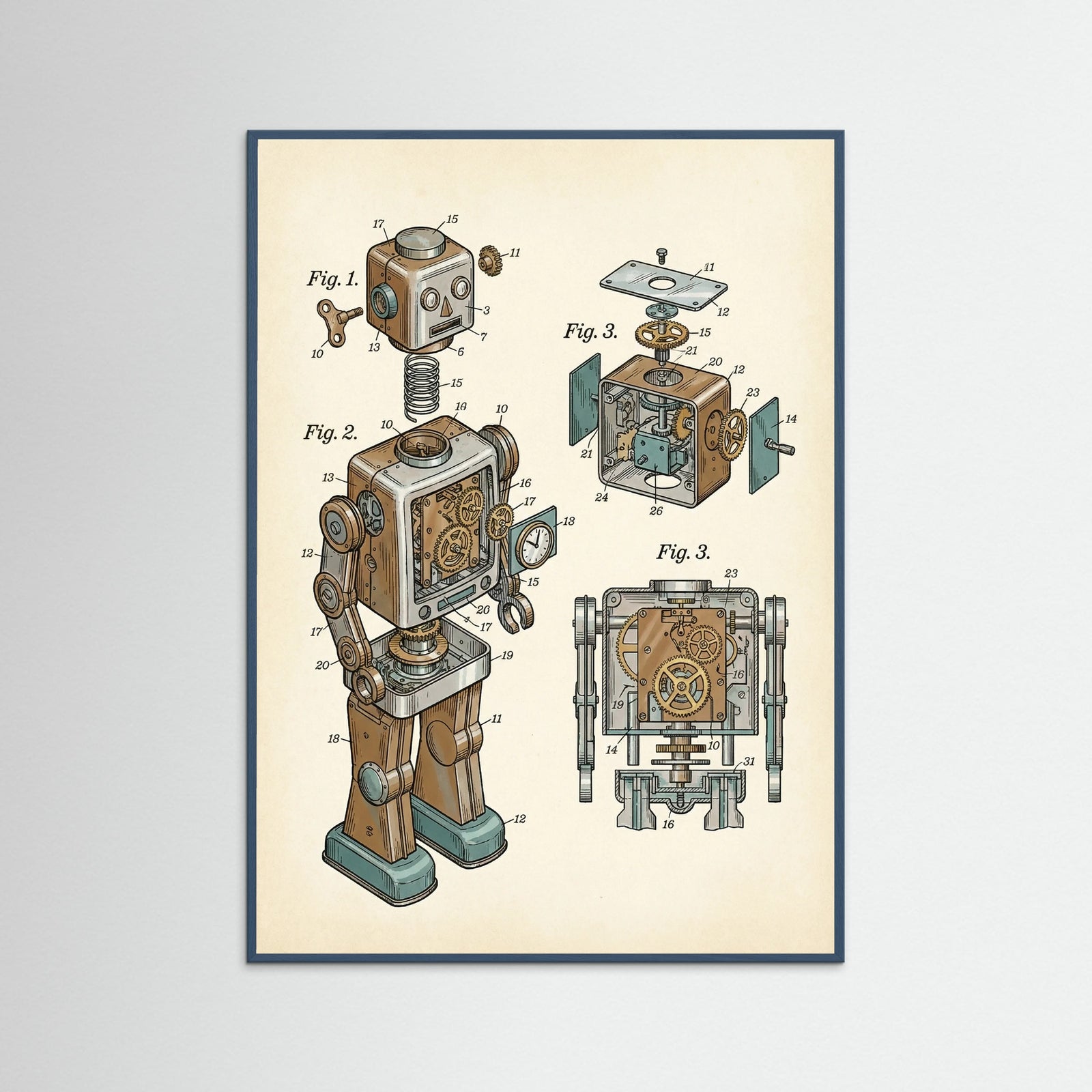 Teal Wood Modular Toy Blueprint