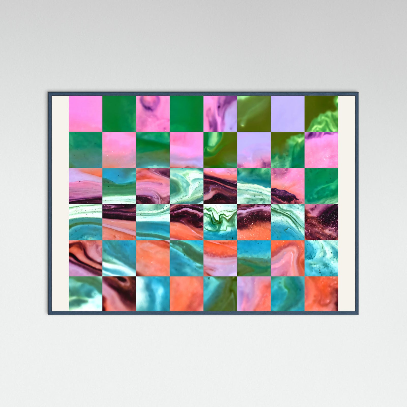 Teal Wood Mood Waves Poster