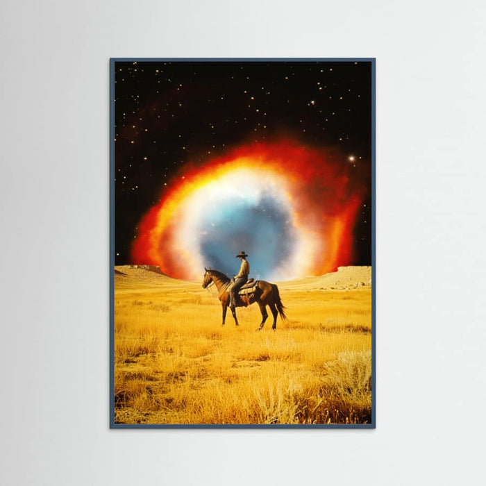 Teal Wood Nebula Cowboy Poster