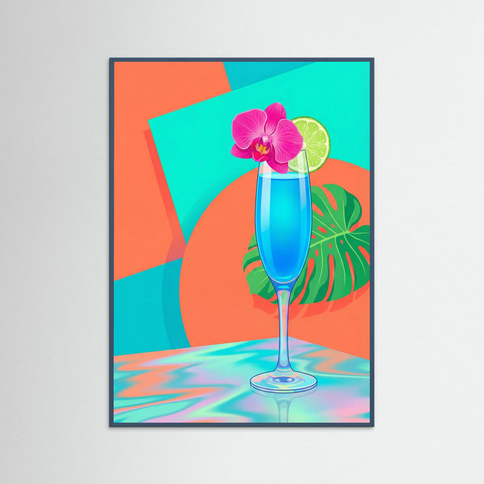 Teal Wood Neon Jungle Groove