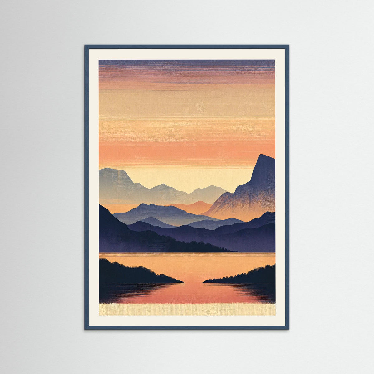 Teal Wood Nordic Sunset