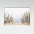 Teal Wood Ocean Cactus Poster