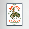Teal Wood Old Rodeo Saloon Cowgirl: Giddyup Buttercup Poster