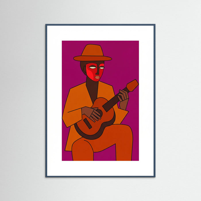 Teal Wood Orange Hat Figure