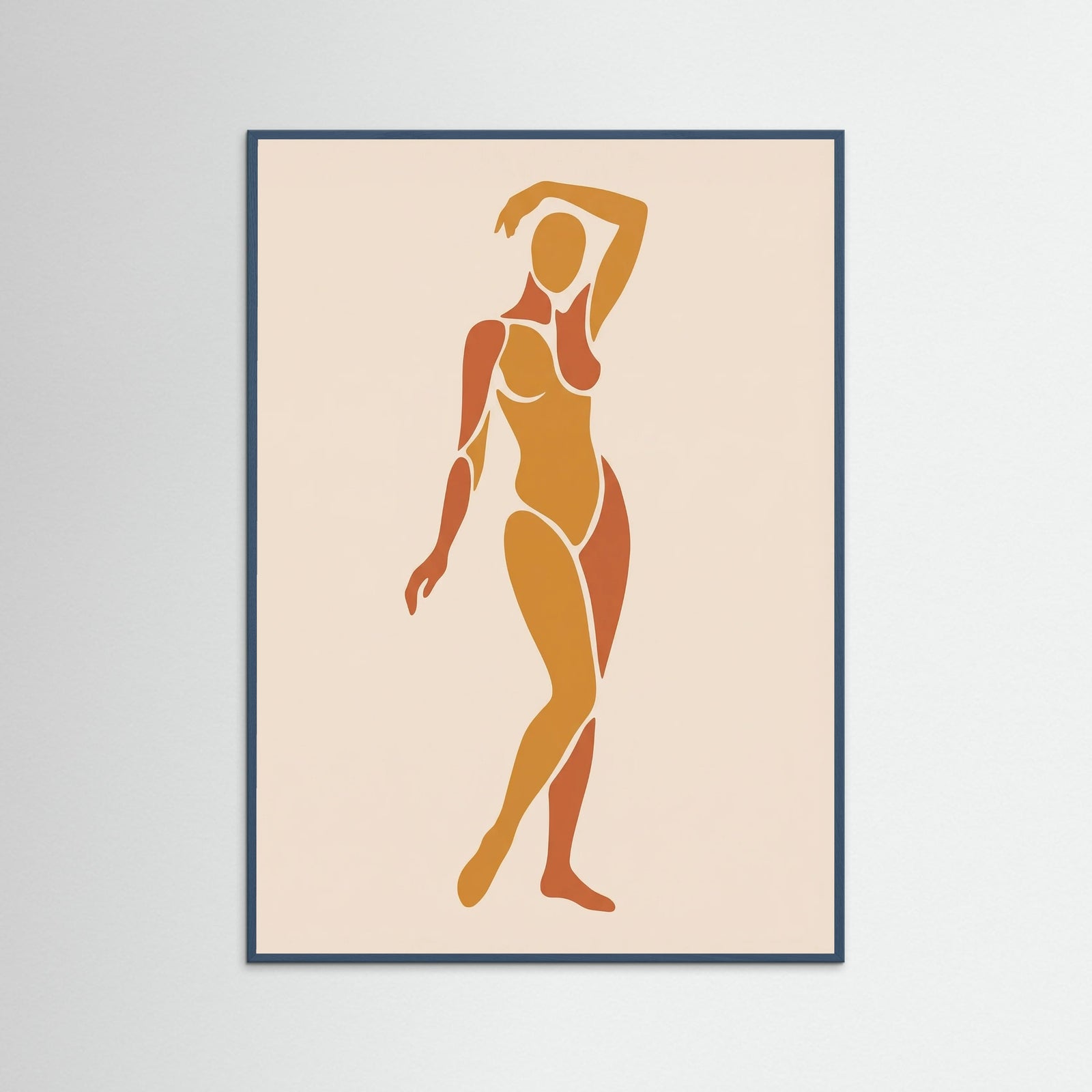 Teal Wood Orange Nude Cut Out