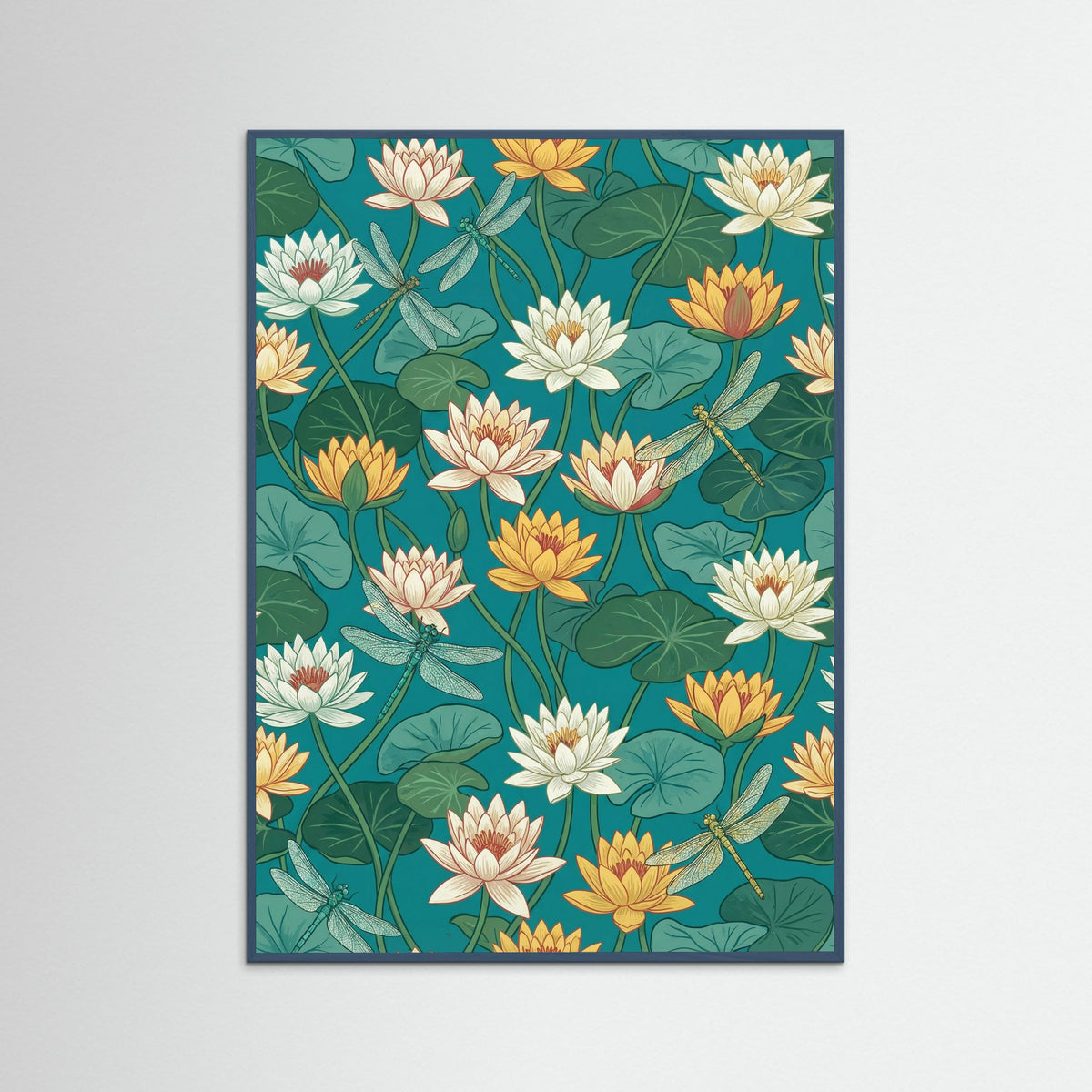 Teal Wood Orchard Pattern Blue