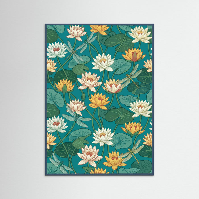 Teal Wood Orchard Pattern Blue