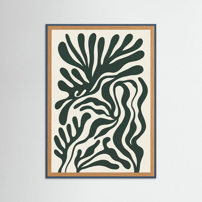 Teal Wood Organic Flow Green