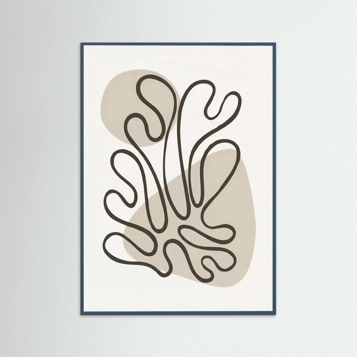 Teal Wood Organic Forms Abstract