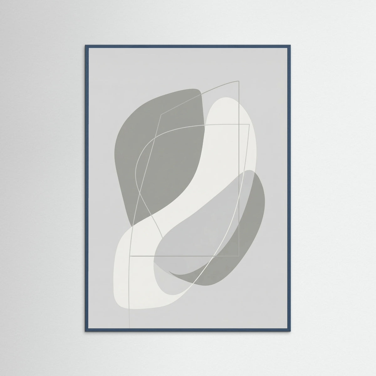 Teal Wood Organic Grey Forms