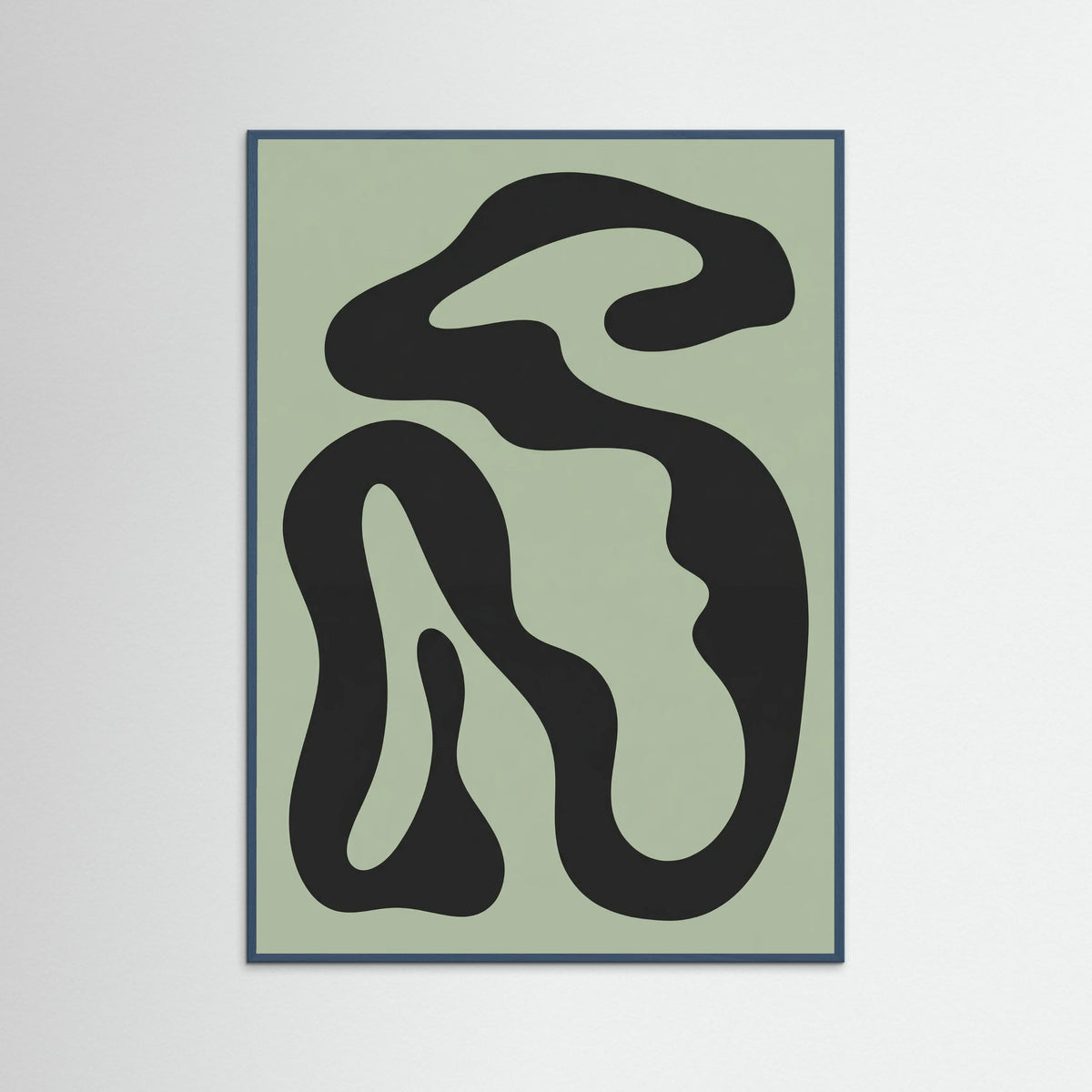 Teal Wood Organic Shapes Abstraction