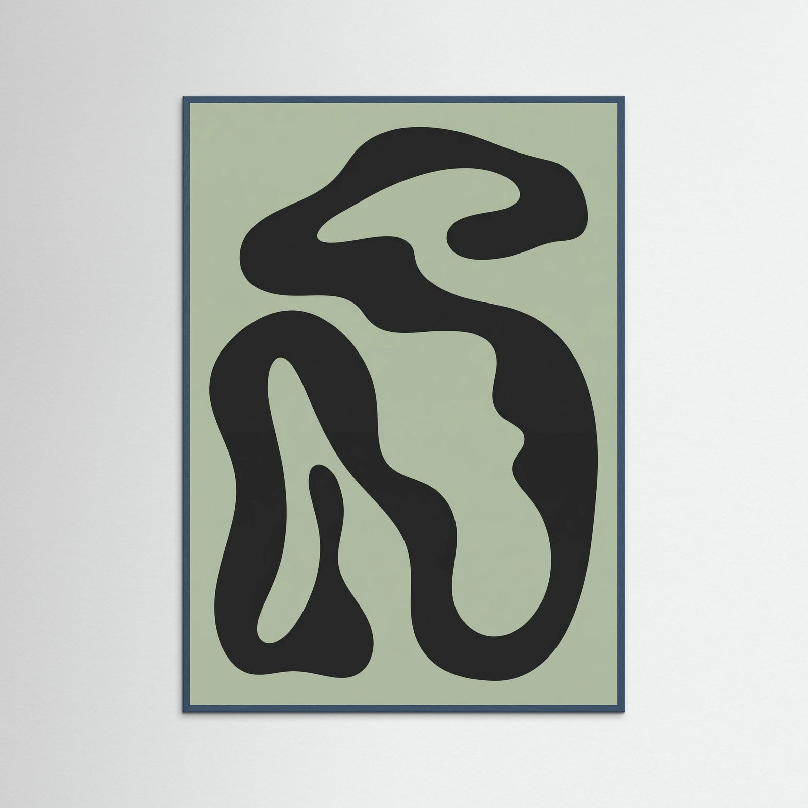 Teal Wood Organic Shapes Abstraction