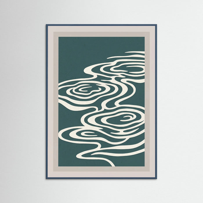 Teal Wood Organic Silhouette