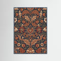 Teal Wood Ornate Foliage