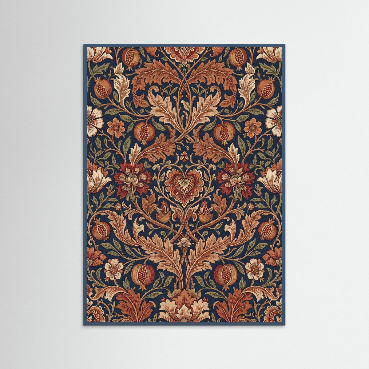 Teal Wood Ornate Foliage