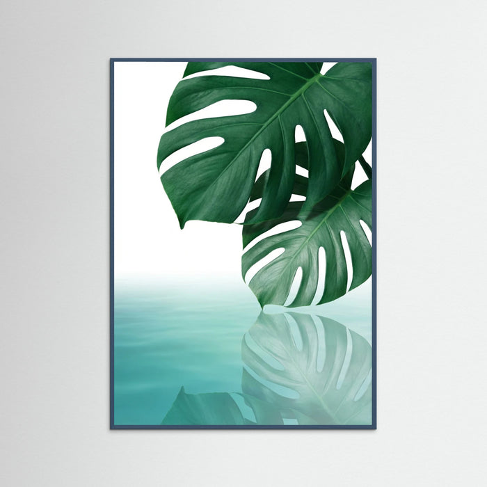 Teal Wood Palm Serenity