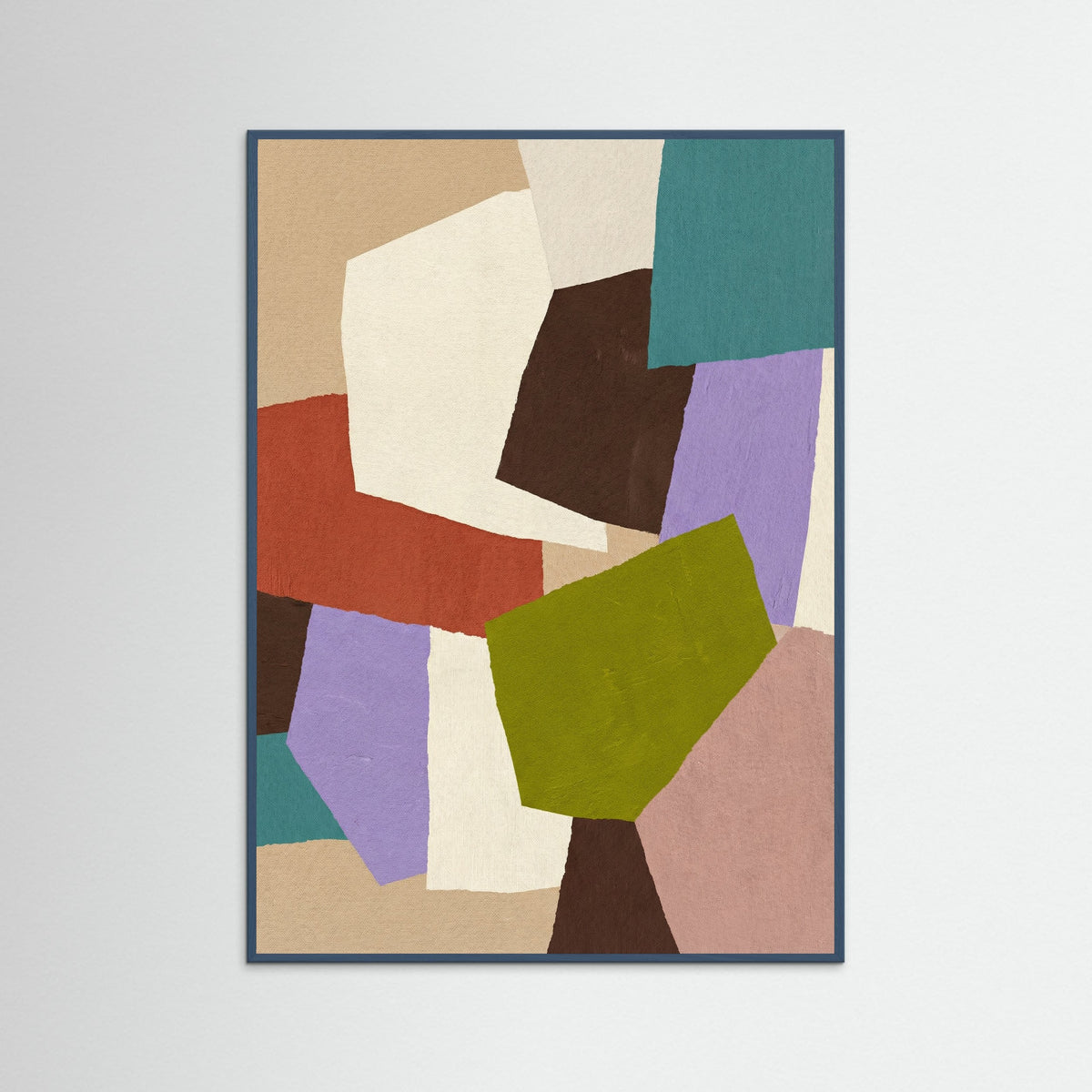 Teal Wood Patchwork Geometry