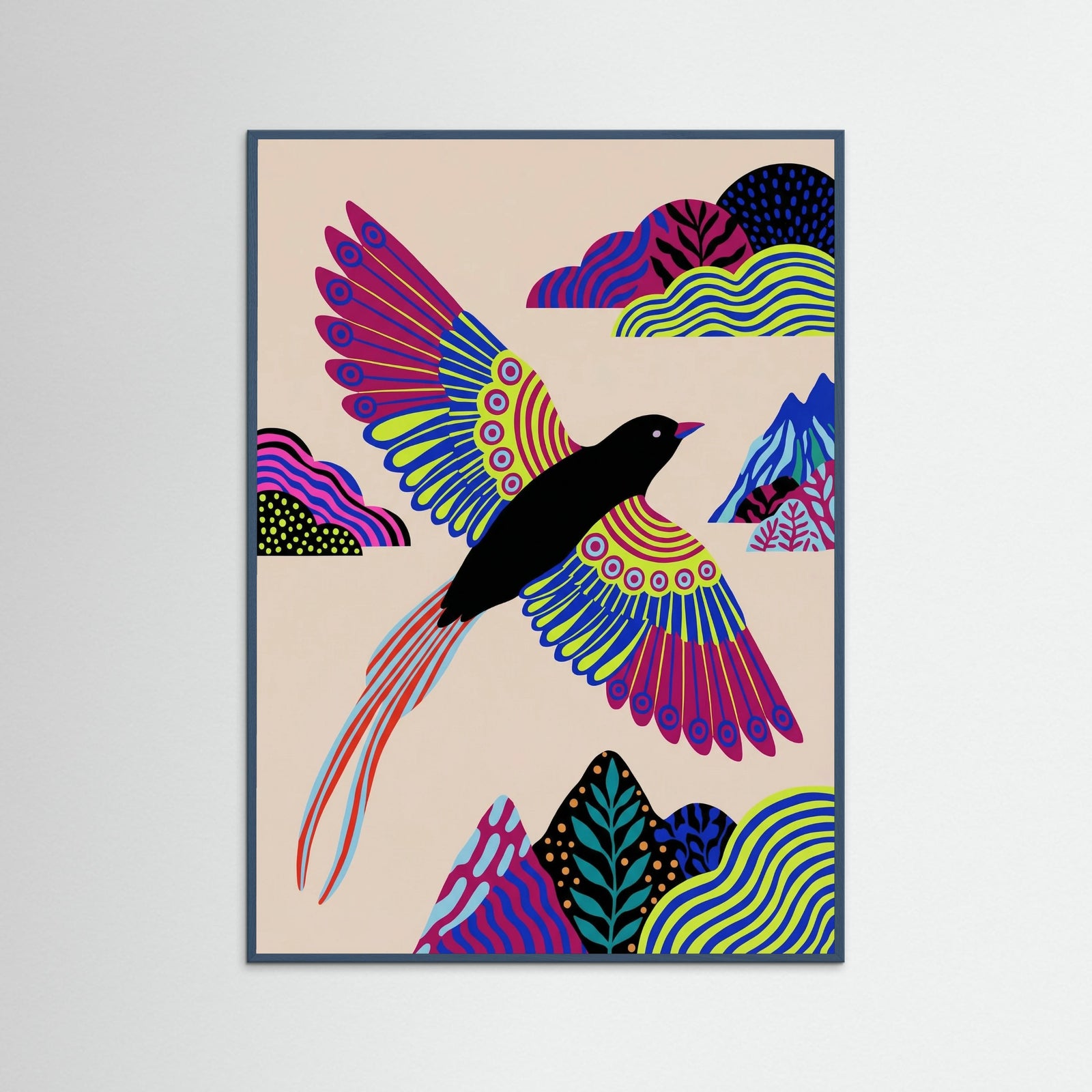 Teal Wood Patterned Jungle Spirit