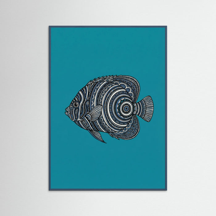 Teal Wood Patterned Tortoise Vibrantorange