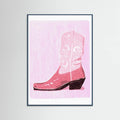 Teal Wood P&c Cowgirlboot Poster