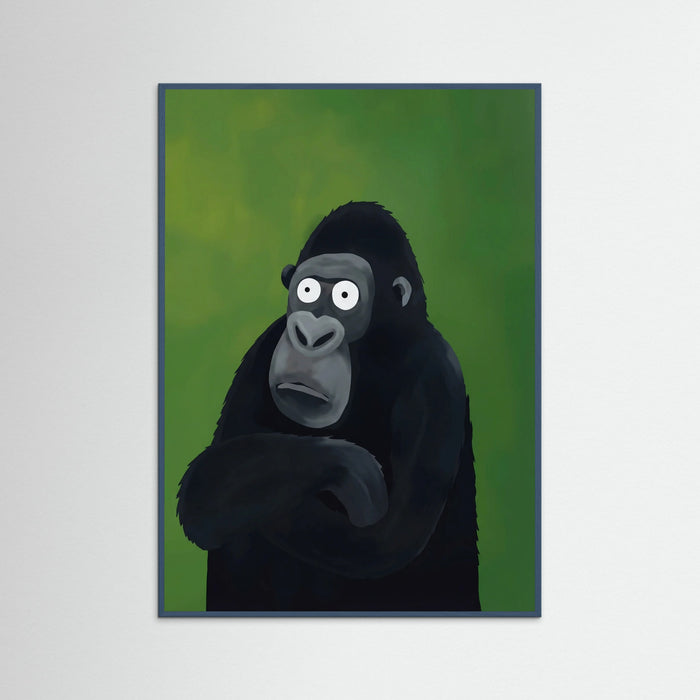 Teal Wood Pensive Primate