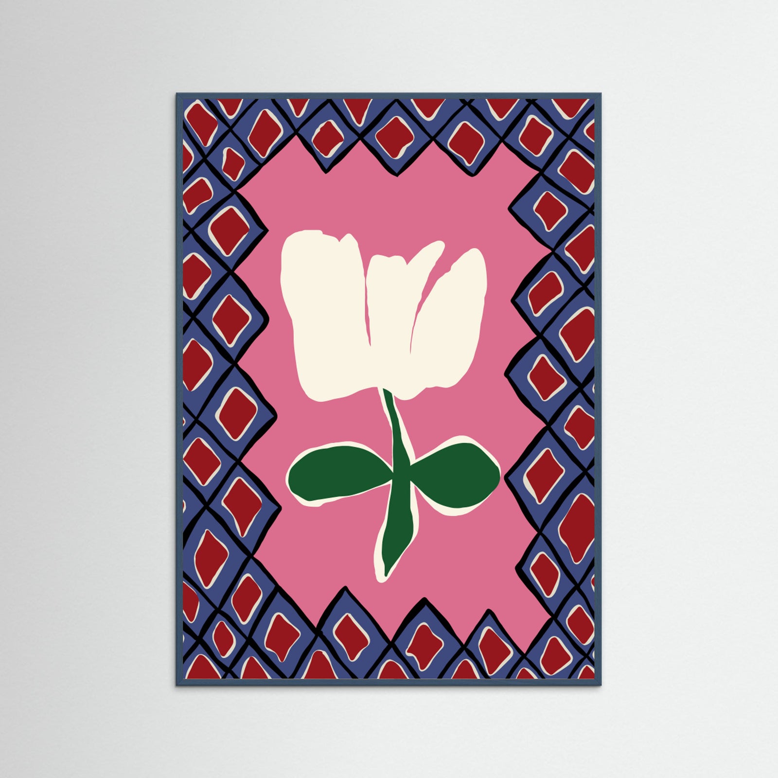 Teal Wood Petal plaid playtime I Poster