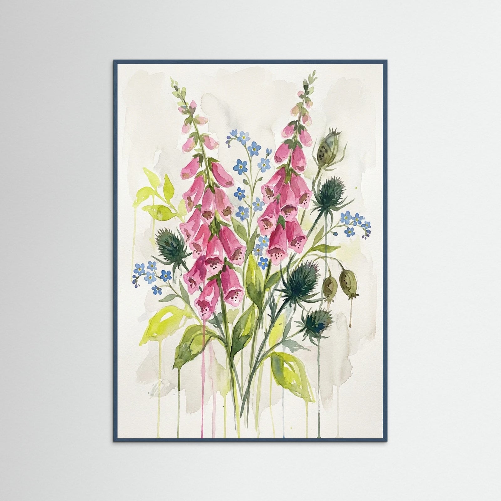 Teal Wood Pink Bloom