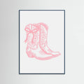 Pink Cowgirl Boots with Bow Poster – plakat og kunsttryk