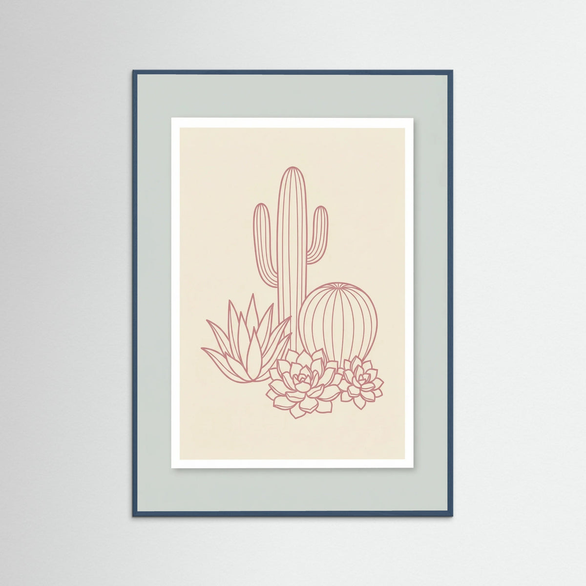 Teal Wood Pink Palm Silhouettes