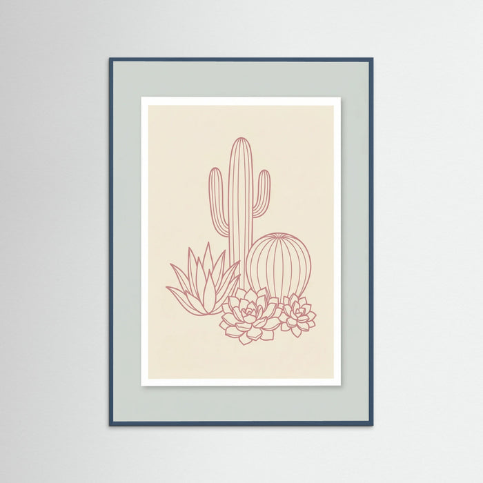 Teal Wood Pink Palm Silhouettes