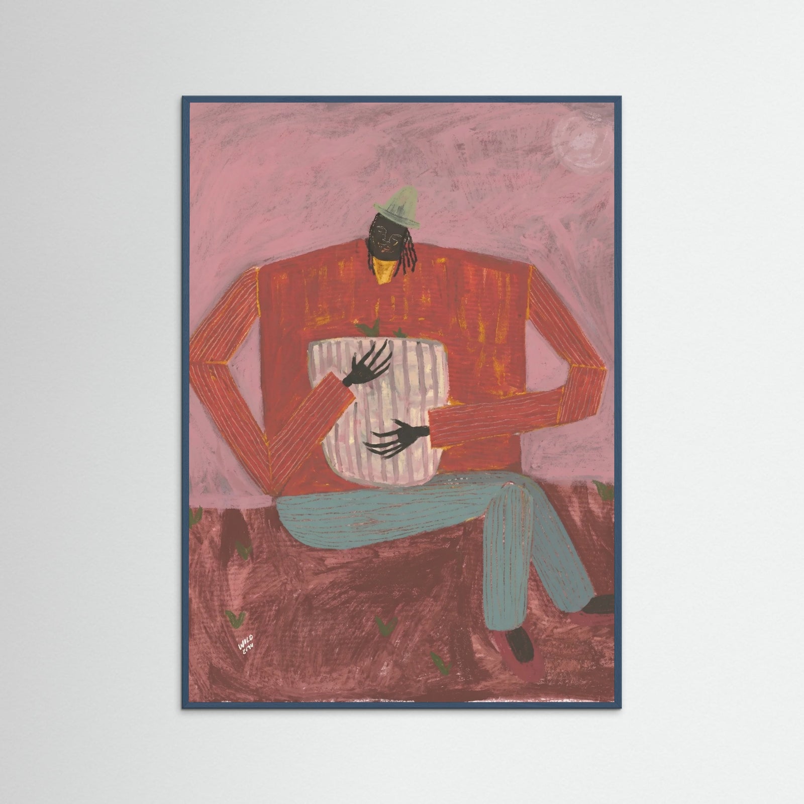 Teal Wood Plant Keeper