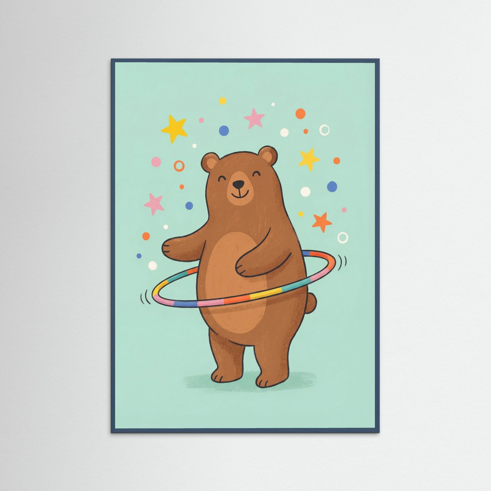 Teal Wood Playful Leopard